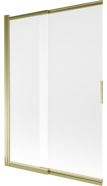 Mexen Fox parawan nawannowy 2-skrzydłowy przesuwny 120 x 150 cm, szron, złoty - 891-120-002-50-30