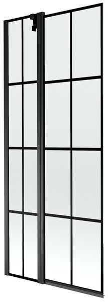 Mexen Flip parawan nawannowy 2-skrzydłowy 80 x 150 cm, czarna kratka, czarny - 894-080-101-70-77
