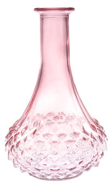 Różowy szklany wazon (wysokość 21 cm) – Dakls