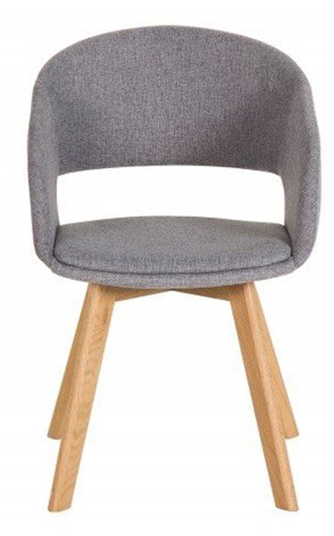 Krzesło Nordic Star - scandi, w stylu skandynawskim, szare, z drewnianymi nogami, tapicerowane