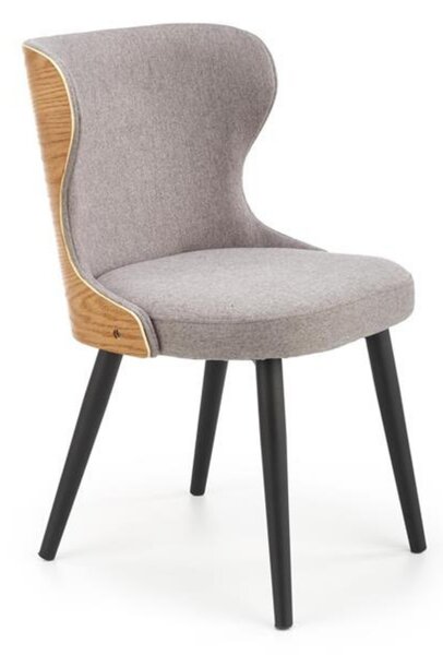 Krzesło K452, skandynawskie krzesło, krzesło z drewnianym oparciem - krzesło jadalniane i dekoracyjne, designerski wzór