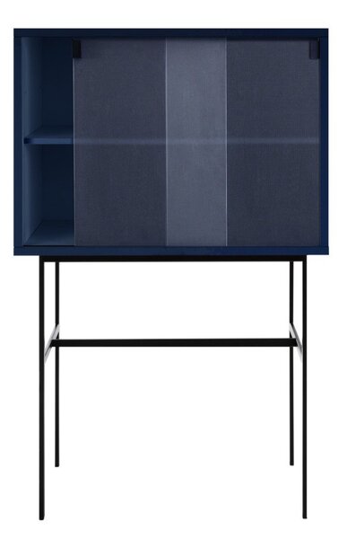 Ciemnoniebieska witryna z drzwiami przesuwnymi 70x109x40 cm Lekko – noo.ma