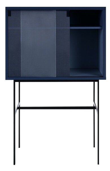 Ciemnoniebieska witryna z drzwiami przesuwnymi 70x109x40 cm Lekko – noo.ma