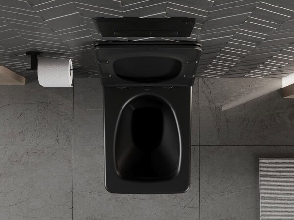 Mexen Vera miska wc Rimless z deską wolnoopadającą slim, duroplast, czarna mat - 30164070