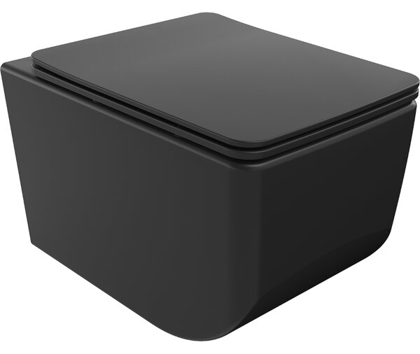 Mexen Vera miska wc Rimless z deską wolnoopadającą slim, duroplast, czarna mat - 30164070