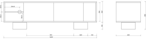 Szafka pod TV w kolorze terakoty 160x48x42 cm Taro – noo.ma