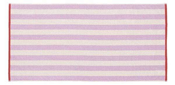 Lawendowy/kremowy bawełniany ręcznik kąpielowy frotte 70x140 cm Gobo – noo.ma