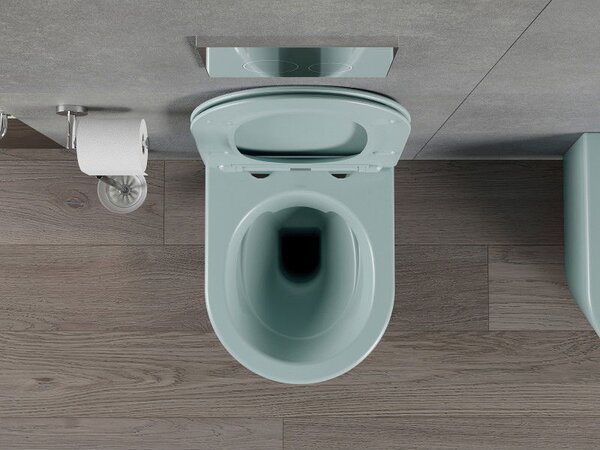 Mexen Rico miska wc Rimless z deską wolnoopadającą slim, duroplast, zielona jasna mat - 30724048