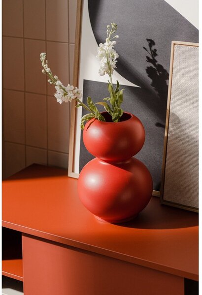 Czerwony ceramiczny wazon (wysokość 36 cm) Tuga – noo.ma