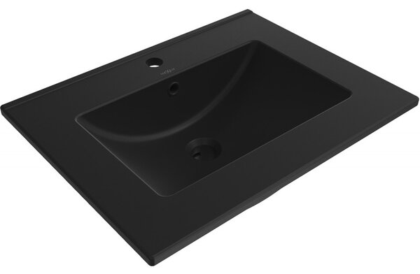 Mexen Atena umywalka wpuszczana w blat 61 x 46 cm, czarna mat - 25016070