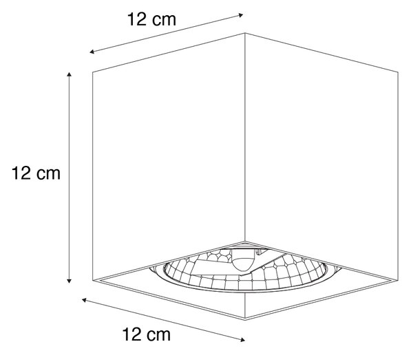 Designerski reflektor sufitowy ciemnobrązowy kwadratowy obrotowy i pochylny - Box