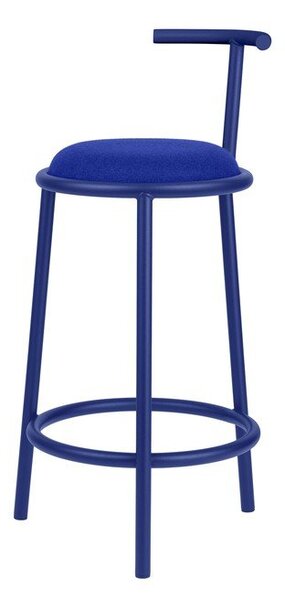 Niebieski metalowy hoker (wysokość siedziska 68 cm) Hogo – noo.ma