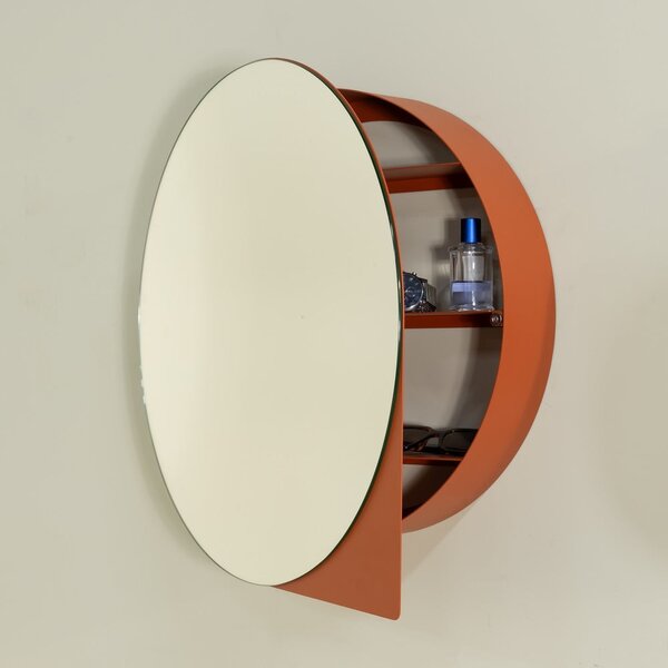 Metalowa wisząca/z lustrem szafka łazienkowa w kolorze terakoty 55x55 cm Sonnet – Spinder Design