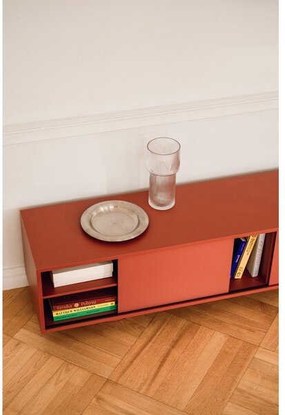 Szafka pod TV w kolorze terakoty 160x48x42 cm Taro – noo.ma