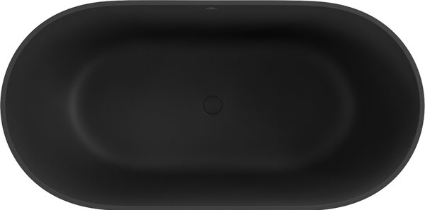 Mexen Rimini wanna wolnostojąca z konglomeratu 150 x 75 cm, czarna mat - 57241507570