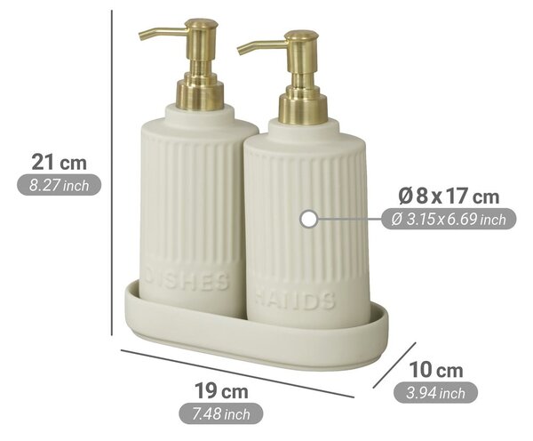 Kremowy ceramiczny stojak na akcesoria do mycia naczyń Heidi – Wenko