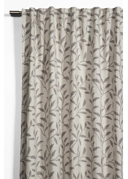 Szaro-beżowa zasłona z mieszanki lnu 140x245 cm List – Sehlbach