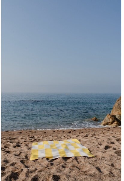 Żółty bawełniany ręcznik plażowy 100x160 cm Su – noo.ma