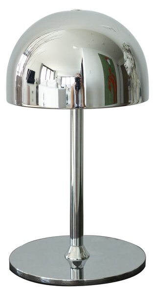 Lampa stołowa LED w kolorze srebra ze zdalnym sterowaniem i metalowym kloszem (wysokość 22 cm) Tim – Sirius
