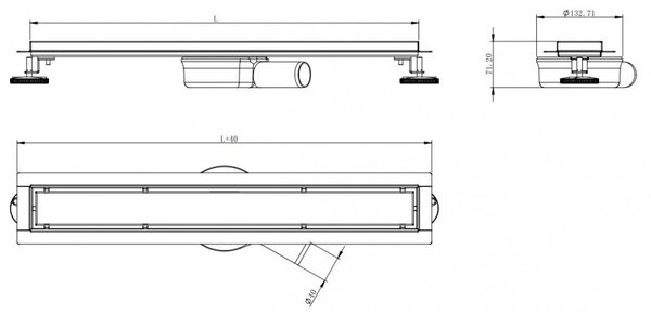 Mexen Flat 360° M33 odpływ liniowy obrotowy 50 cm, inox - 1033050-40