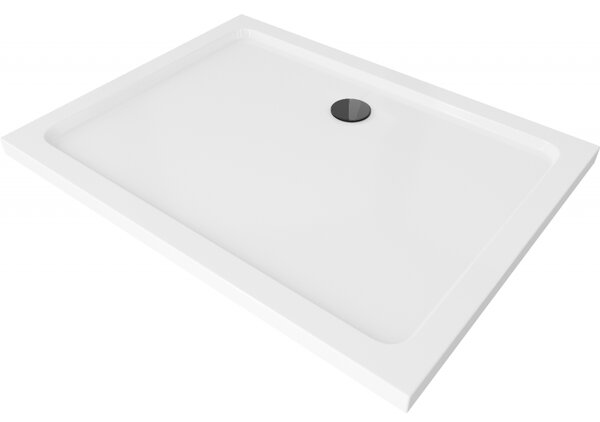 Mexen Flat brodzik prostokątny slim 90 x 70 cm, biały, syfon czarny - 40107090B