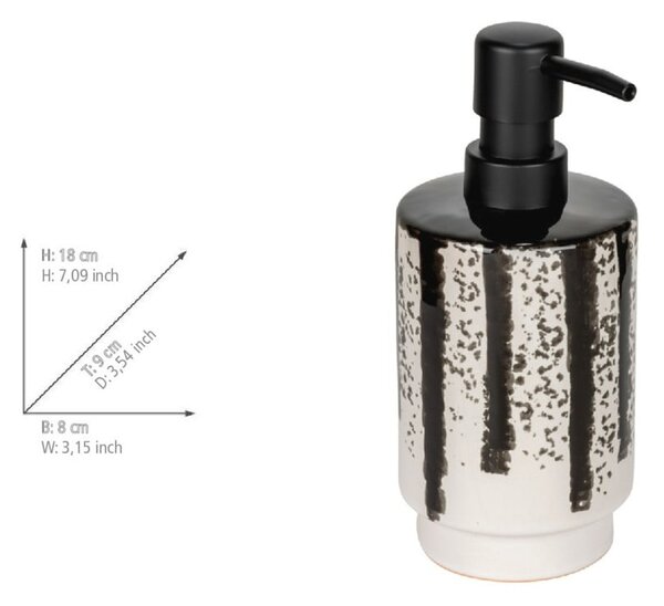 Czarno-biały ceramiczny dozownik do mydła 340 ml Subiza – Wenko