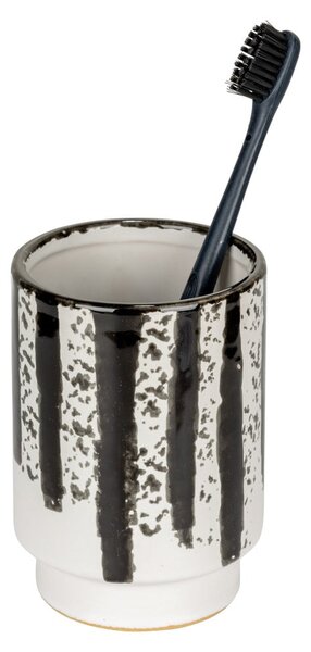 Czarno-biały ceramiczny kubek na szczoteczki do zębów Subiza – Wenko