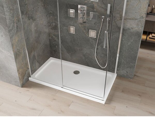 Mexen Omega kabina prysznicowa rozsuwana 130 x 70 cm, transparent, chrom + brodzik Flat - 825-130-070-01-00-4010