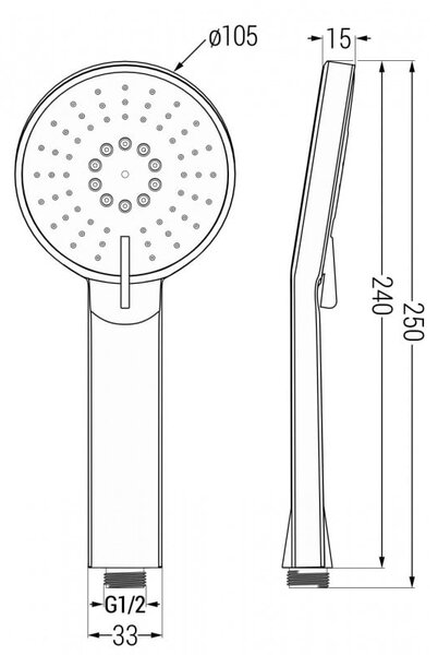 Mexen Alfa R40 zestaw wannowy, złoty - 745703R40-50