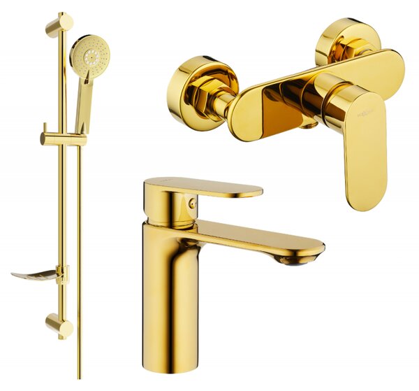 Mexen Milo DF40 zestaw prysznicowy, złoty - 71304DF40-50