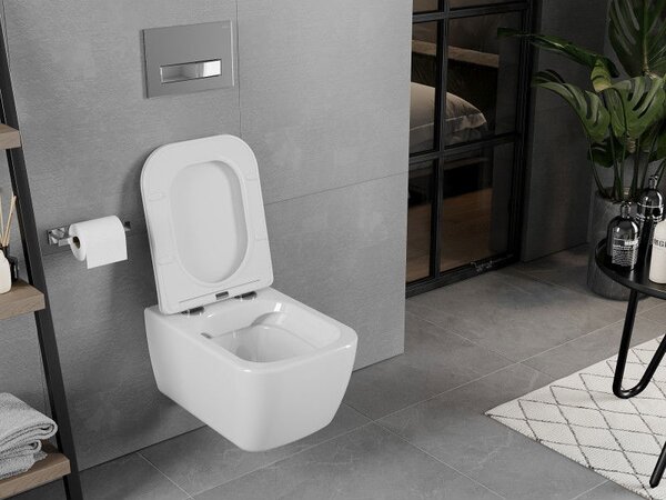 Mexen Elis miska wc Rimless z deską wolnoopadającą slim, duroplast, biała połysk - 30910600