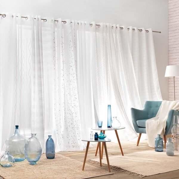 Firanka z woalu w biało-srebrnym kolorze 140x240 cm Floressia – douceur d'intérieur