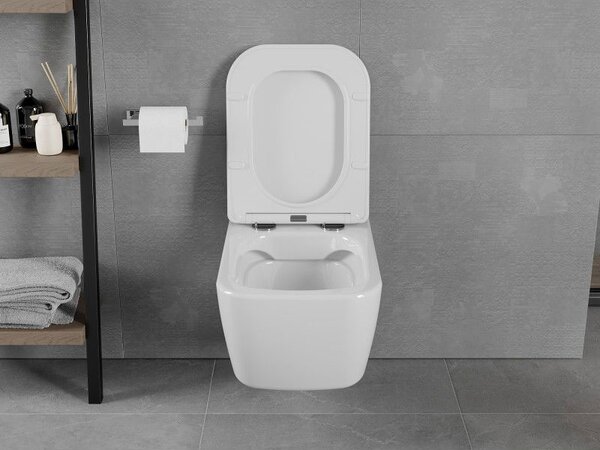 Mexen Elis miska wc Rimless z deską wolnoopadającą slim, duroplast, biała połysk - 30910600
