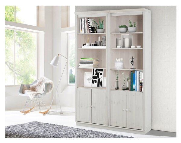 Biały regał z litego drewna sosnowego 148x223 cm Anita – Støraa