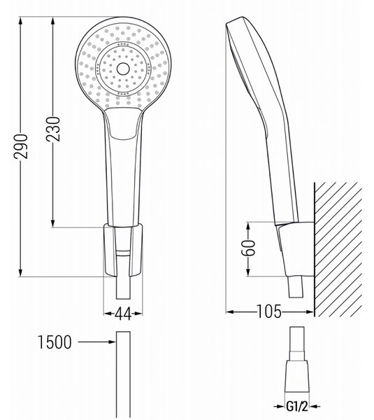 Mexen Pecos R05 zestaw wannowy, chrom - 72703R05-00