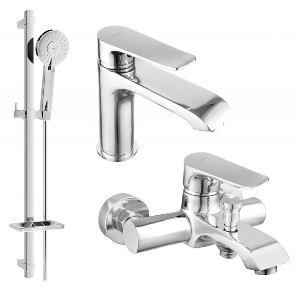 Mexen Pecos DQ40 zestaw wannowy, chrom - 72703DQ40-00