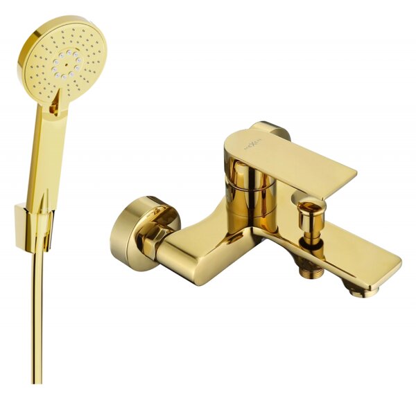 Mexen Royo R40 bateria wannowa z zestawem prysznicowym, złota - 7223R40-50