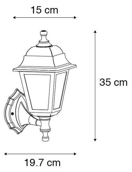 Inteligentna zewnętrzna lampa ścienna czarna IP44 z Wifi ST64 - Capital