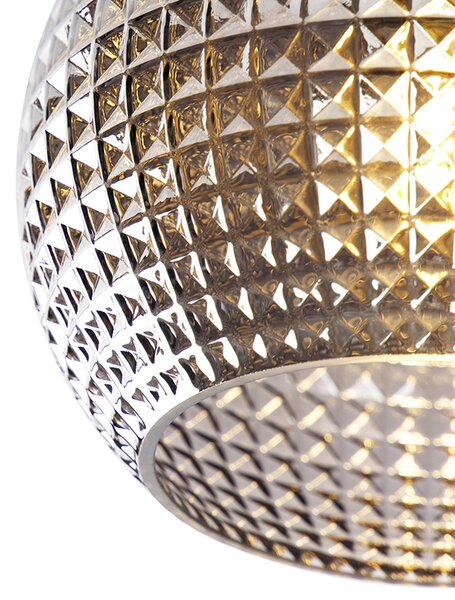 Plafon / Lampy sufitowe art deco czarny z przydymionym szkłem - Sphere Oswietlenie wewnetrzne