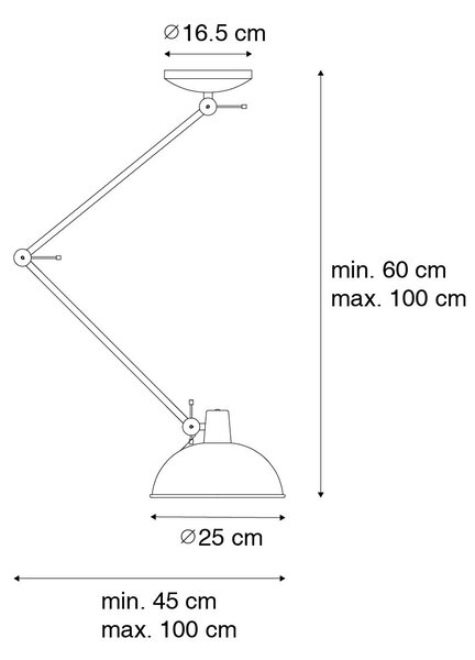 Lampa sufitowa Retro czarna z brązem - Milou Oswietlenie wewnetrzne