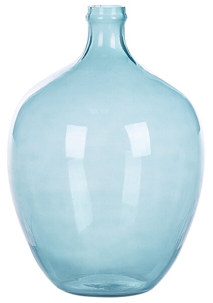 Wazon dekoracyjny szklany okrągły 39 cm ręcznie wykonany ozdobny jasnoniebieski Roti Beliani