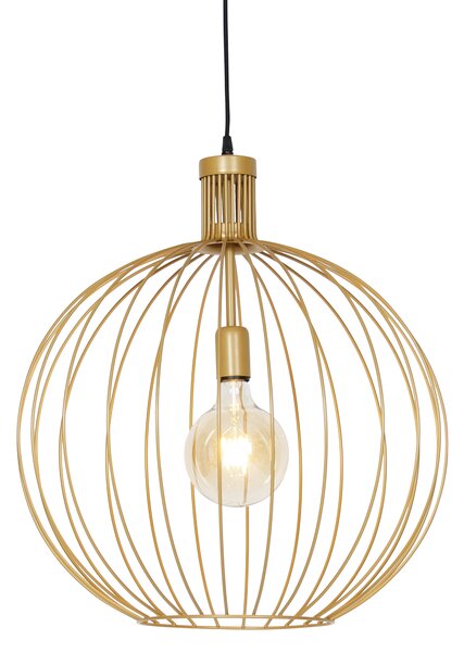 Designerska lampa wisząca złota 50 cm - Wire Dos Oswietlenie wewnetrzne
