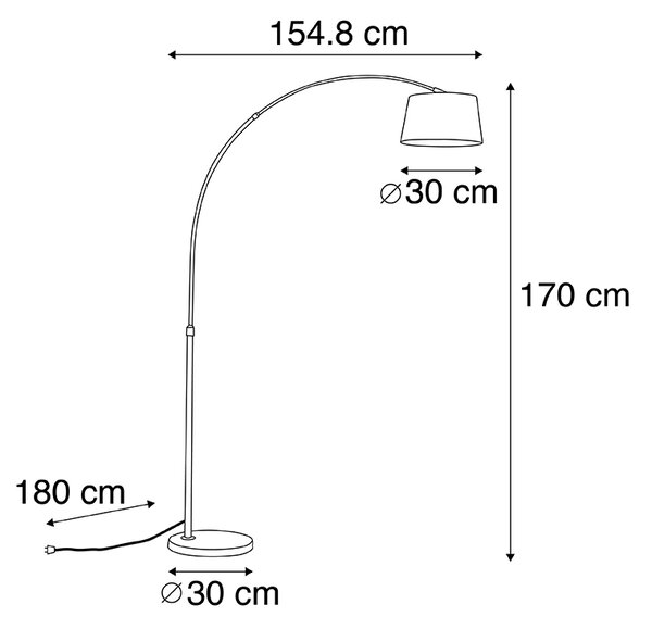 Luk Inteligentna nowoczesna lampa łukowa czarna w tym Wifi A60 - Arc Basic Oswietlenie wewnetrzne