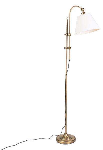 Inteligentna klasyczna lampa podłogowa brąz z bielą, w tym Wifi A60 - Ashley Oswietlenie wewnetrzne