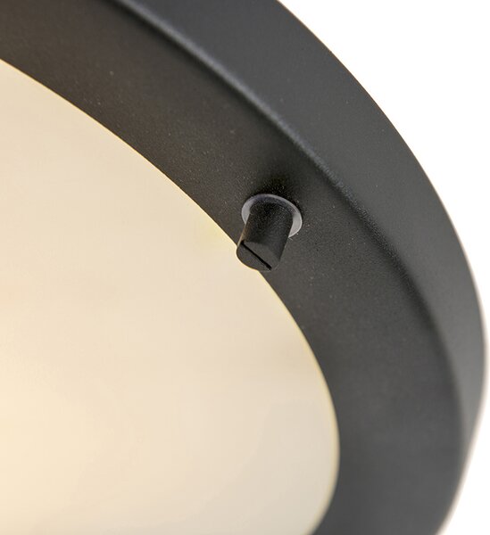 Inteligentna lampa sufitowa czarna 31 cm z WiFi A60 IP44 - Yuma