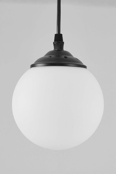 LAMPA WISZĄCA SUFITOWA NOWOCZESNA CZARNA BIAŁA KULA FINO W1 LED