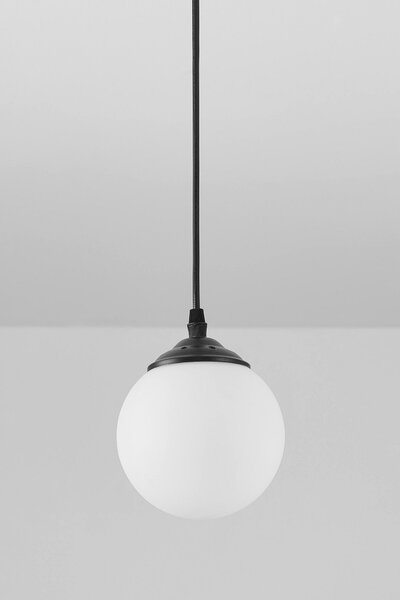 LAMPA WISZĄCA SUFITOWA NOWOCZESNA CZARNA BIAŁA KULA FINO W1 LED