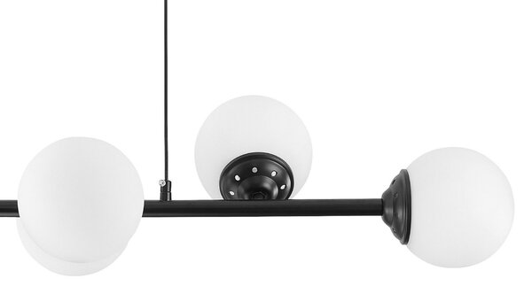 LAMPA WISZĄCA SUFITOWA NOWOCZESNA CZARNA BIAŁE KULE FINO 6 LED