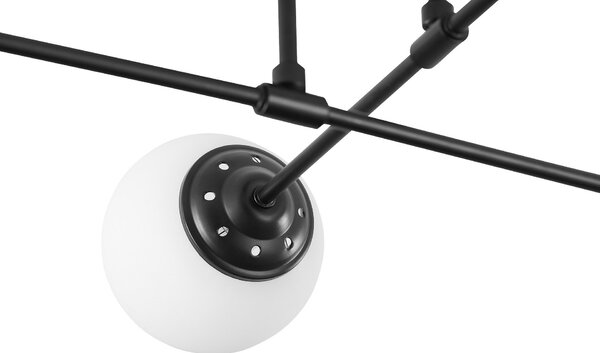 LAMPA WISZĄCA SUFITOWA ŻYRANDOL NOWOCZESNA CZARNA BIAŁE KULE FINO 4 LED