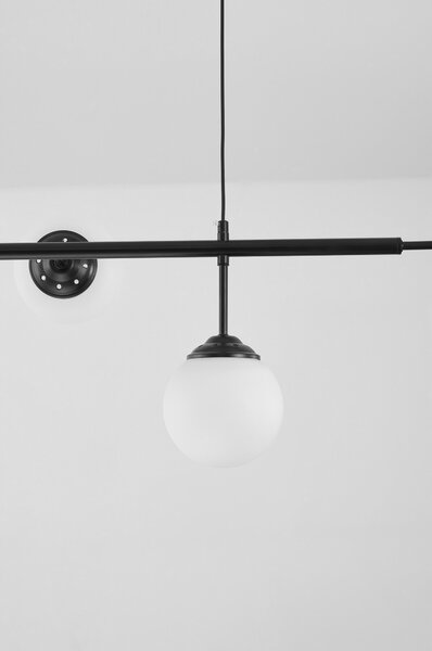 LAMPA WISZĄCA SUFITOWA NOWOCZESNA CZARNA BIAŁE KULE FINO 6 LED